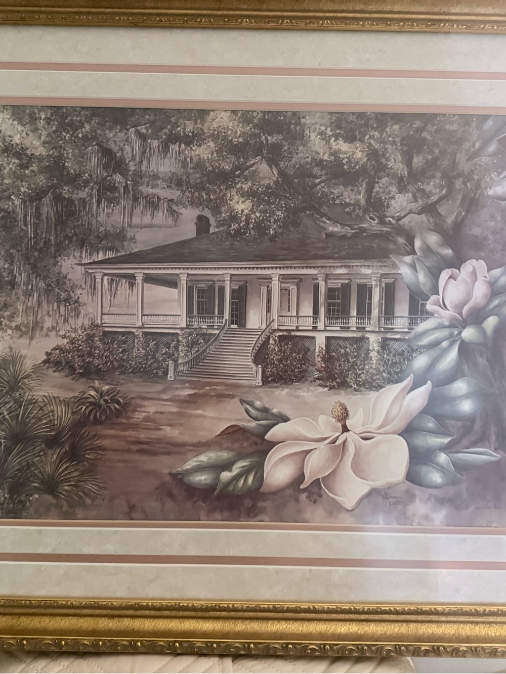 Southern Magnolia Wall Art Print in Cream and Brown by